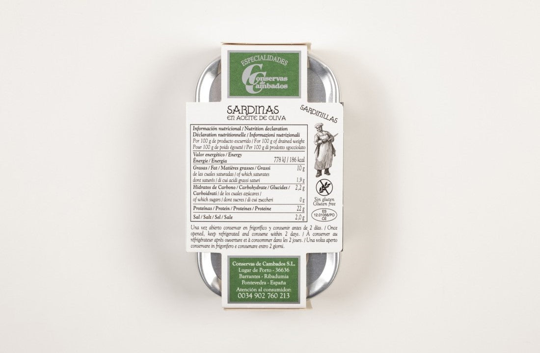 Kleine Sardinen in Olivenöl 16/22 Stk., 115 gr. Gourmet