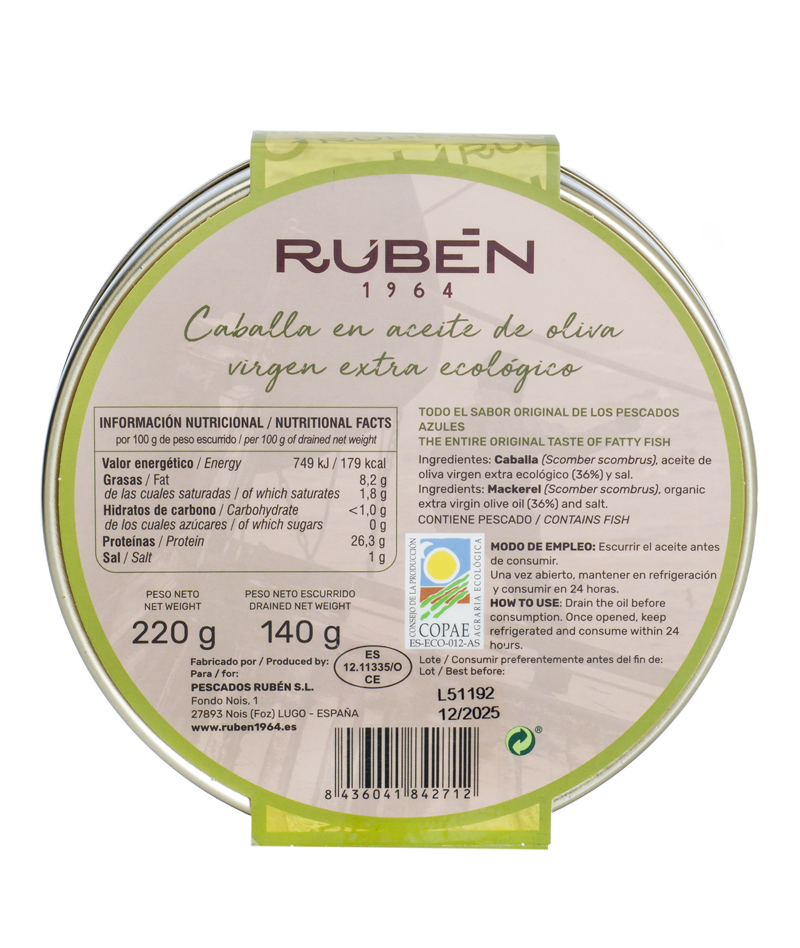 Makrelenfilets in Bio Extra Natives Olivenöl, 220 gr. Limitierte Auflage