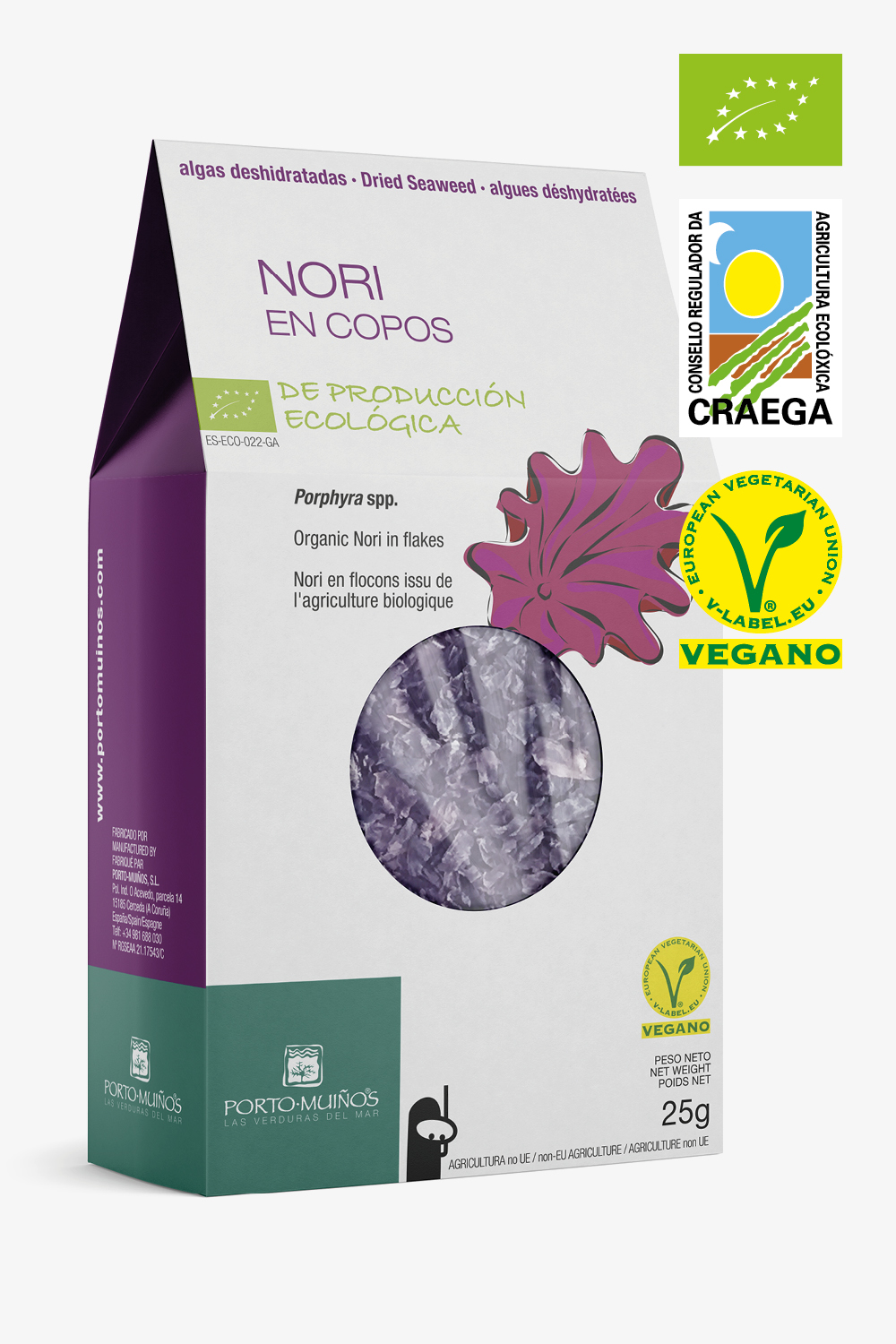 Bio getrockneten Algen. Nori. Etui 25 g