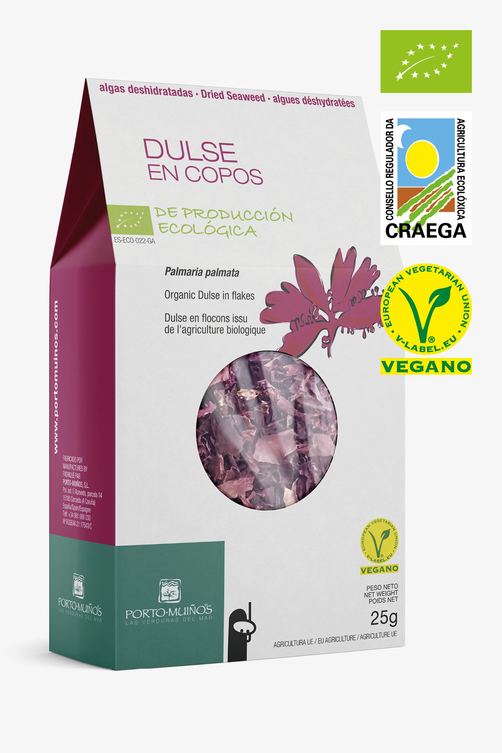 Bio getrockneten Algen. Dulse. Etui 25 g