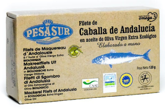 Makrelenfilets aus Andalusien in Bio EVOO, 120 gr