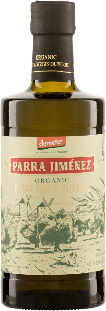 Bio Demeter Extra Natives Olivenöl der Familia Parra Jiménez. Picual reinsortig, 500 ml.